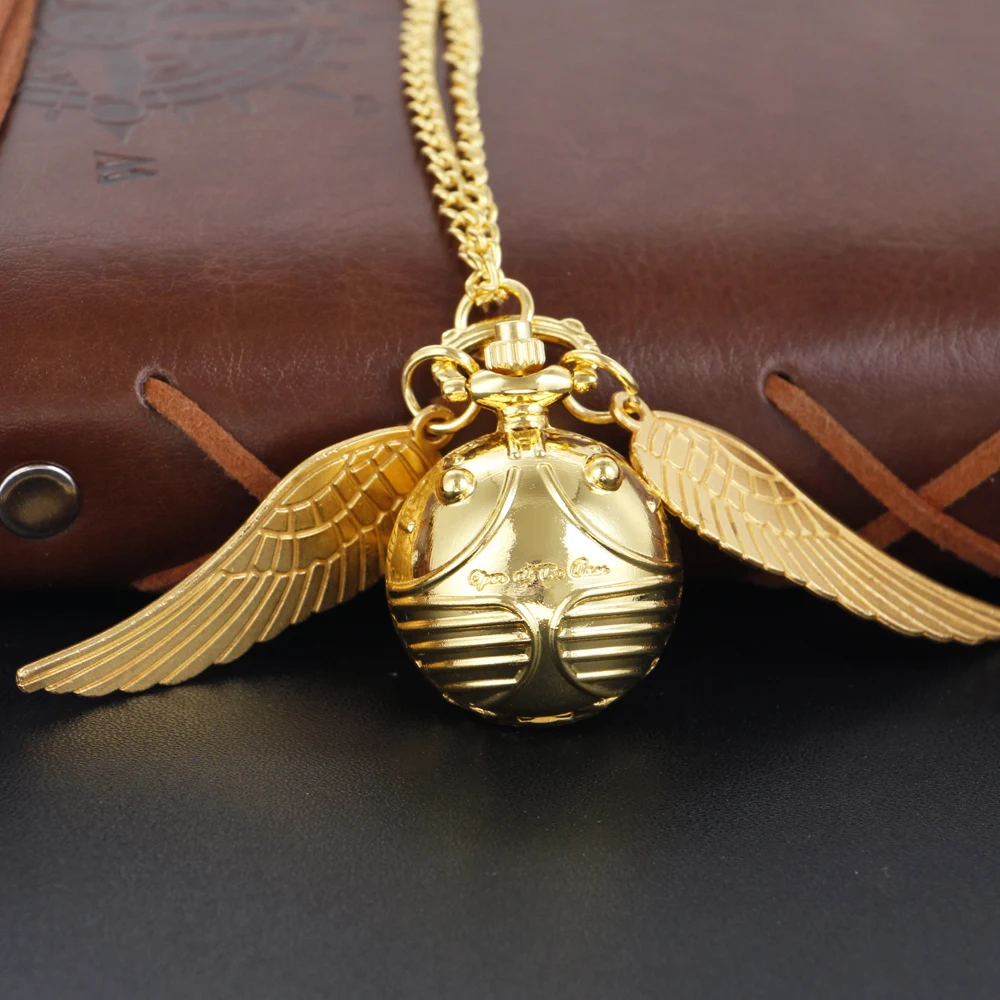 Magic Gold Fairy Ball Pocket Watch Necklace – Vintage Quartz Pendant Watch Magic Gold Fairy Ball Pocket Watch Necklace – Vintage Quartz Pendant Watch - Image 3