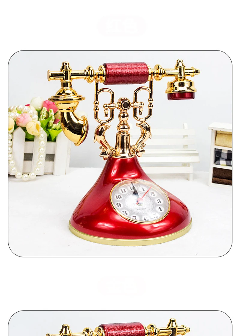 Retro Telephone Alarm Clock – Vintage Desk Clock Home Decoration Retro Telephone Alarm Clock – Vintage Desk Clock Home Decoration - Image 7