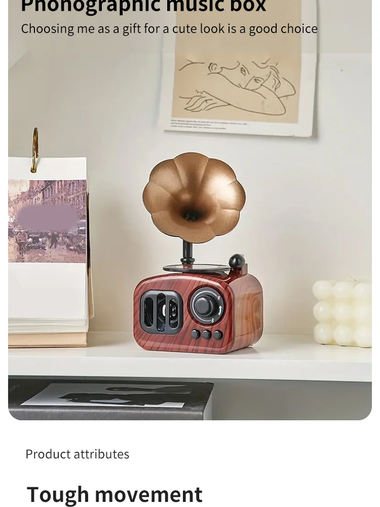 Vintage Gramophone Music Box – Decorative Wind-Up Home Ornament Vintage Gramophone Music Box – Decorative Wind-Up Home Ornament - Image 10