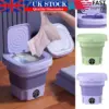 8L Portable Folding Washing Machine with Spin Dryer – Mini Travel Washer