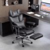 Black Reclining Gaming Chair with Footrest – High Back Ergonomic Office Chair with Lumbar Support
