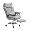 Grey Reclining Gaming Chair with Footrest – High Back Ergonomic Office Chair