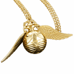 Magic Gold Fairy Ball Pocket Watch Necklace – Vintage Quartz Pendant Watch