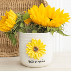 Hello Sunshine Plant Pot with 3D Sunflower