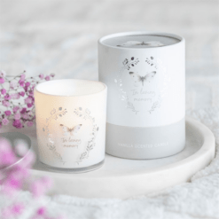 In Loving Memory White Butterfly Vanilla Candle
