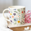 Cream Midnight Bloom Print Mug