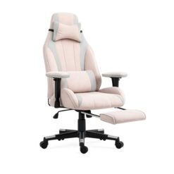 Pink Velvet Gaming Chair with Lumbar Support – Ergonomic Swivel Office Chair