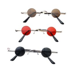 Alternative view of Small Round Sunglasses Metal Frame – UV400 Retro Punk Glasses for Men and Women