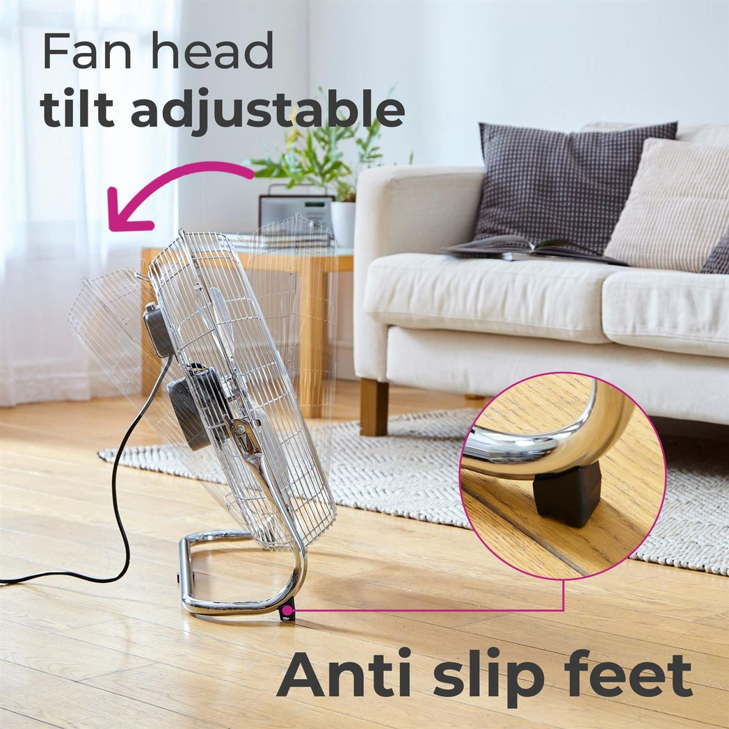 20 Inch High Velocity Chrome Floor Fan – Metal Freestanding Cooling Fan 20 Inch High Velocity Chrome Floor Fan – Metal Freestanding Cooling Fan - Image 2