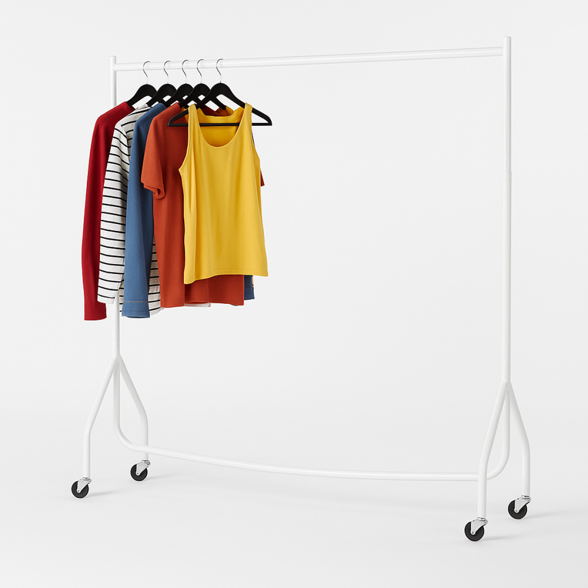 4ft Heavy Duty Clothes Rail – White Freestanding Garment Hanging Rack 4ft Heavy Duty Clothes Rail – White Freestanding Garment Hanging Rack - Image 2