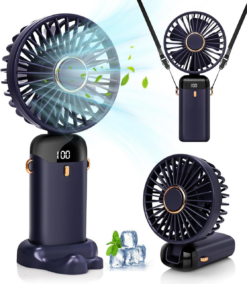 Handheld Mini Fan USB Rechargeable – Strong Wind Portable Fan with 180° Adjustable Head