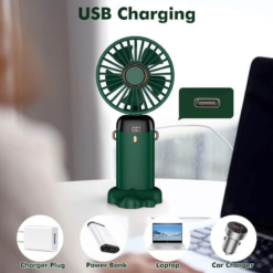 Alternative view of Handheld Mini USB Rechargeable Fan – Strong Wind Portable Fan with 180° Adjustable Head