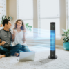 Dark Grey Tower Fan with Remote Control – 3 Speed Oscillating Cooling Fan with Timer Dark Grey Tower Fan with Remote Control – 3 Speed Oscillating Cooling Fan with Timer