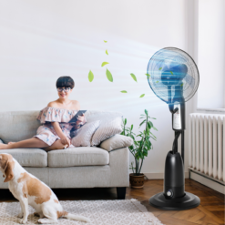Alternative view of Pedestal Fan with Water Mist Spray – Black Standing Fan with 2.8L Tank