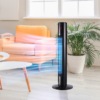 Black Tower Fan with Remote Control – 3 Speed Oscillating Fan with 12 Hour Timer