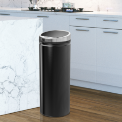 Alternative view of 50L Stainless Steel Sensor Bin with Removable Bucket – Black Kitchen Trash Can