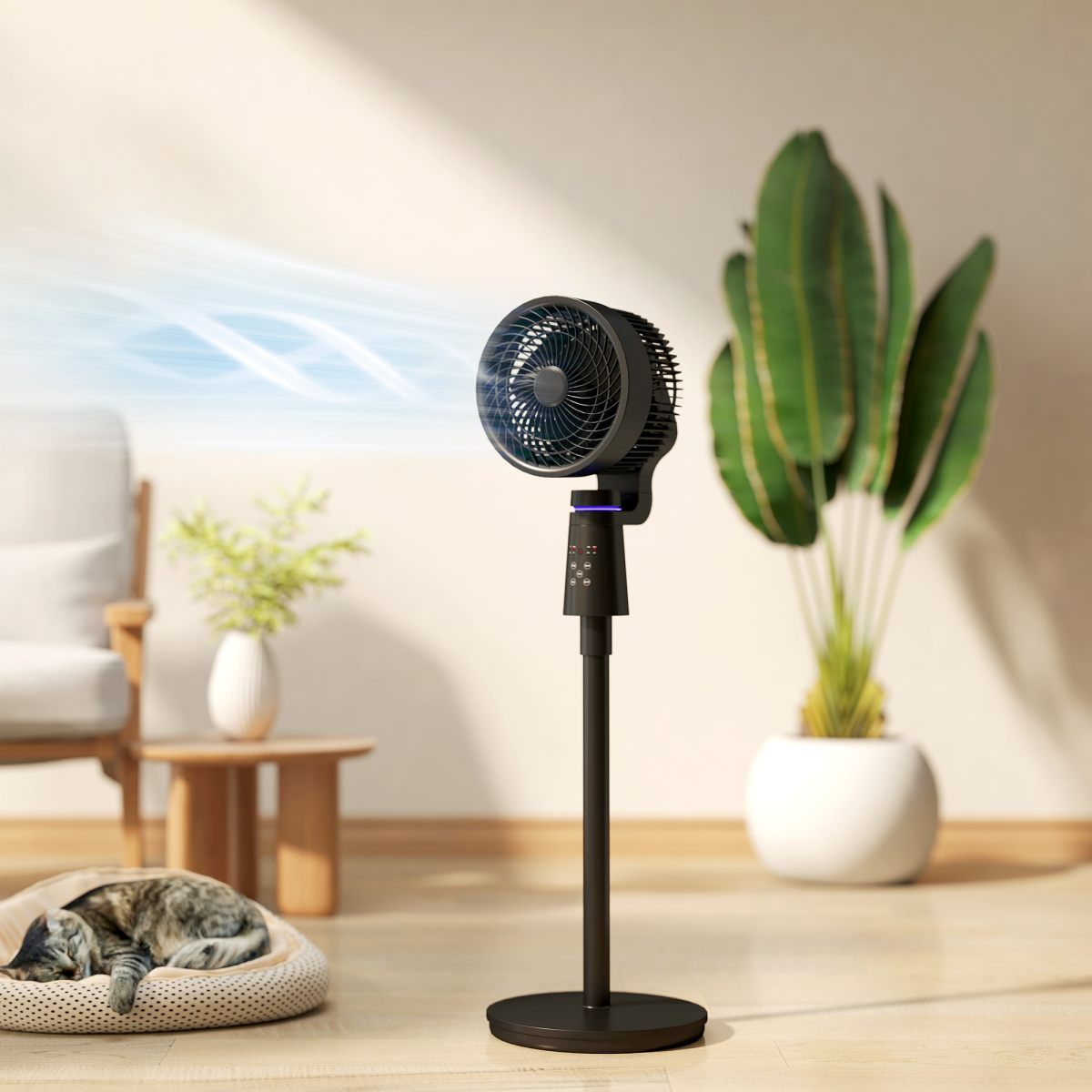 Pedestal Air Circulation Fan with Oscillating – Remote Control Cooling Fan Pedestal Air Circulation Fan with Oscillating – Remote Control Cooling Fan - Image 2