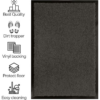 Easy Cleaning Heavy Duty Rubber Barrier Door Mat 80 x 120 cm Anthracite