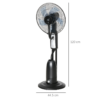 Pedestal Fan with Water Mist Spray – Black Standing Fan with 2.8L Tank