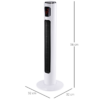 White Tower Fan with Remote Control – 3 Speed Oscillating Fan with 12 Hour Timer