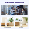 Bladeless Tower Fan with Humidifier – UV Sterilisation, Oscillation and Remote Control