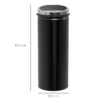 50L Stainless Steel Sensor Bin with Removable Bucket – Black Kitchen Trash Can