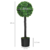 Set of 2 Artificial Boxwood Ball Trees in Pots – 60cm Indoor Outdoor Plants