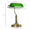 Banker’s Table Lamp with Antique Bronze Base – Glass Shade Desk Light