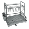 Grey 2 Tier Dish Drainer Rack – Detachable Kitchen Drying Organiser