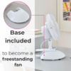 White Mini Clip Desk Fan – 6 Inch 2 Speed Fan with Base Mount