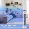 White Tower Fan with Remote Control – 3 Speed Oscillating Fan with 12 Hour Timer