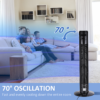 Black Tower Fan with Remote Control – 3 Speed Oscillating Fan with 12 Hour Timer