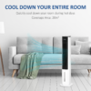Quiet White Air Cooler Humidifier – Evaporative Ice Cooling Fan with Remote