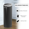 50L Stainless Steel Sensor Bin with Removable Bucket – Black Kitchen Trash Can