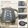Grey Kettle and Toaster Set – 1.7L Rapid Boil Kettle and 4 Slice Toaster