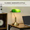 Banker’s Table Lamp with Antique Bronze Base – Glass Shade Desk Light