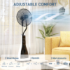 Spray Misting Pedestal Fan with Oscillation, Tilt, Wheels and Remote Control