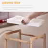 Kitchen Serving Trolley with Wheels – Bamboo MDF Storage Cart 74.5 cm