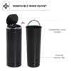 50L Stainless Steel Sensor Bin with Removable Bucket – Black Kitchen Trash Can