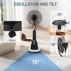 Spray Misting Pedestal Fan with Oscillation, Tilt, Wheels and Remote Control
