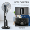 Pedestal Fan with Water Mist Spray – Black Standing Fan with 2.8L Tank