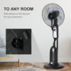 Pedestal Fan with Water Mist Spray – Black Standing Fan with 2.8L Tank