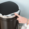 50L Stainless Steel Sensor Bin with Removable Bucket – Black Kitchen Trash Can