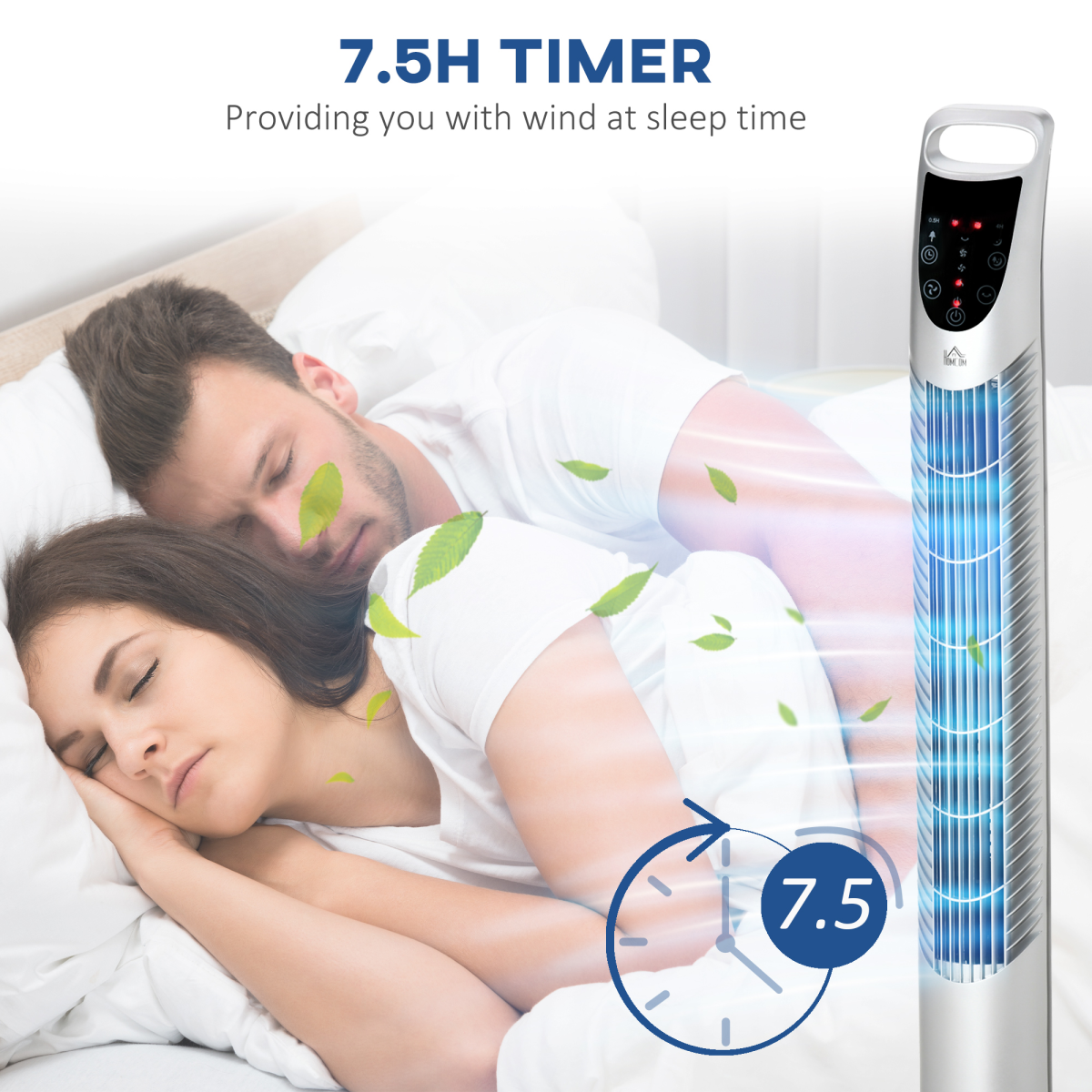 Silver Tower Fan with Remote Control – 3 Speed Oscillating Cooling Fan with Timer Silver Tower Fan with Remote Control – 3 Speed Oscillating Cooling Fan with Timer - Image 8