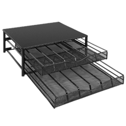 Alternative view of Black Coffee Pod Double Drawer Storage Holder – Capsule Organiser Stand