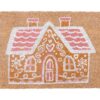Natural Pink Gingerbread House Doormat