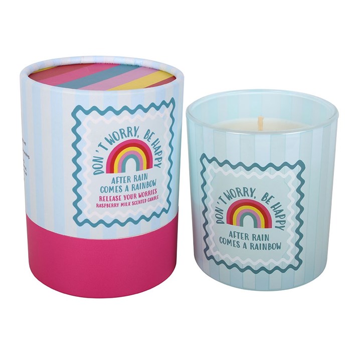 Don't Worry Be Happy Raspberry Milk Scented Candle Don't Worry Be Happy Raspberry Milk Scented Candle