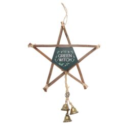 Alternative view of Green Witch Hanging Willow Pentagram with Bells