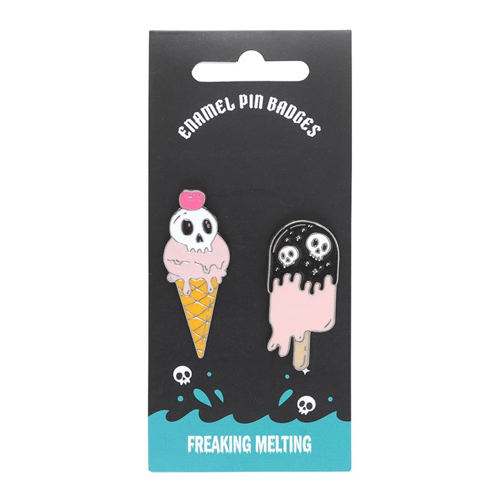 Freaking Melting Ice Cream Enamel Pin Badges Freaking Melting Ice Cream Enamel Pin Badges - Image 2