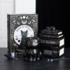 Black Cat Book Stack Oil Burner with Cat Black Cat Book Stack Oil Burner with Cat